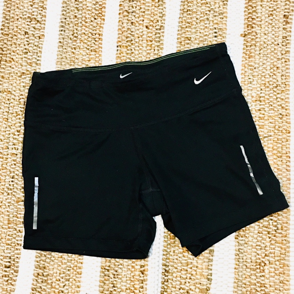 Nike Women's Black Running Shorts reflective sports athletics small logo
